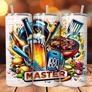BBQ Master Tumbler Wrap 20oz Skinny Sublimation Design, BBQ Tumbler Wrap, Tumbler Wrap For Men, Manly Tumbler Wrap, Gift For Dad