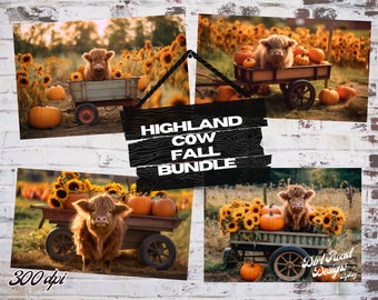 Ensemble gobelet maigre 20 oz vache Highland automne, vache Highland png, conception de gobelet par sublimation, téléchargement numérique instantané, gobelet automne png thumbnail