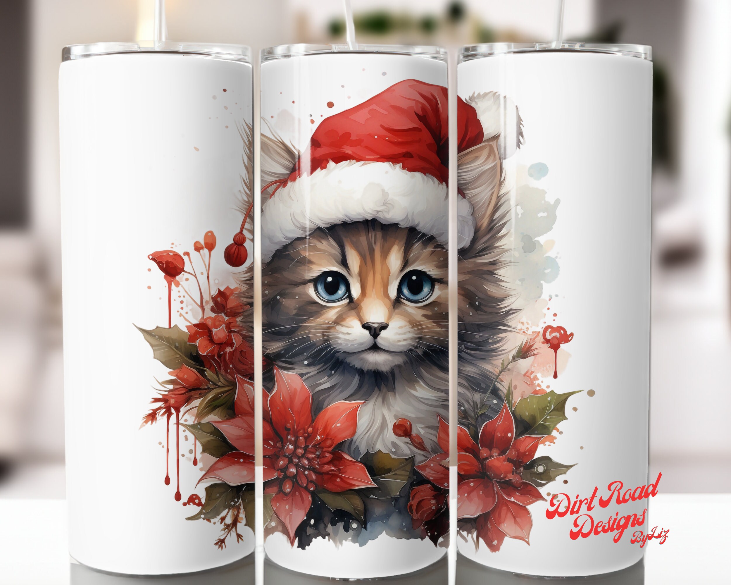 Christmas Cats Watercolor Clipart Bundle, Festive Cat Images, Cat ...