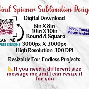 Puede incluir: Dise&ntilde;o de descarga digital para hilanderos de viento. Incluye tama&ntilde;os de 20 cm x 20 cm y 25 cm x 25 cm, redondos y cuadrados. Alta resoluci&oacute;n 300 DPI. Redimensionable para proyectos infinitos. Incluye 9 envoltorios de vasos gratis.