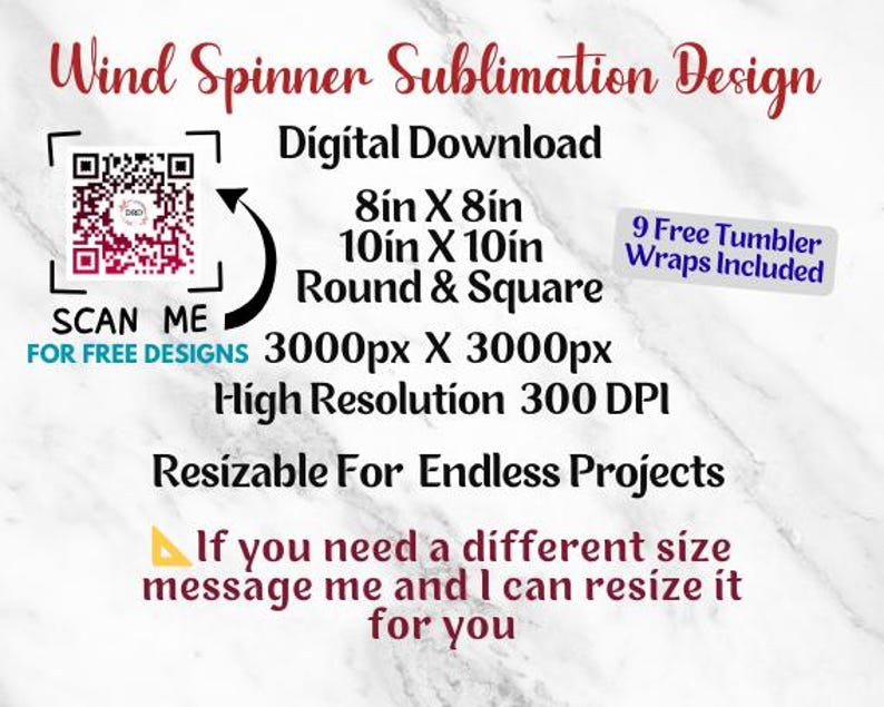 Puede incluir: Dise&ntilde;o de descarga digital para hilanderos de viento. Incluye tama&ntilde;os de 20 cm x 20 cm y 25 cm x 25 cm, redondos y cuadrados. Alta resoluci&oacute;n 300 DPI. Redimensionable para proyectos infinitos. Incluye 9 envoltorios de vasos gratis.