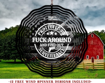 Protetto da FAFO Wind Spinner PNG, design patriottico per i diritti sulle armi, sublimazione della bandiera americana, spinner rotondo da 8 pollici, download digitale
