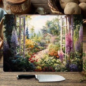 Garden Cutting Board Sublimation Design, Wildflower Cutting Board, Glass Chopping Board Png, Digital Download Png, Glass Cutting Boards Png