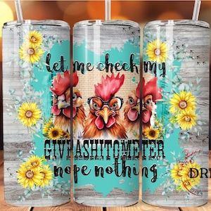 Funny Chicken Tumbler Wrap, Sweary Tumbler Png, Funny Chicken 20oz Skinny Tumbler Sublimation Design, Digital Download, Chicken Tumbler Wrap