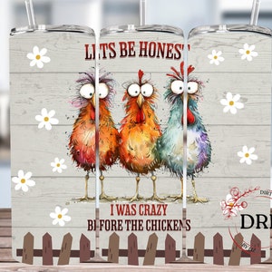 Funny Chicken 20oz Skinny Tumbler Sublimation Design, Digital Download, Funny Chicken Tumbler Wrap, Funny chicken design, Chicken Graphics
