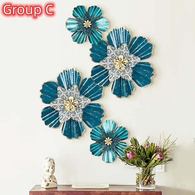 Metal Wall Decor Metal Flowers Wall Art Wall Hangings Etsy