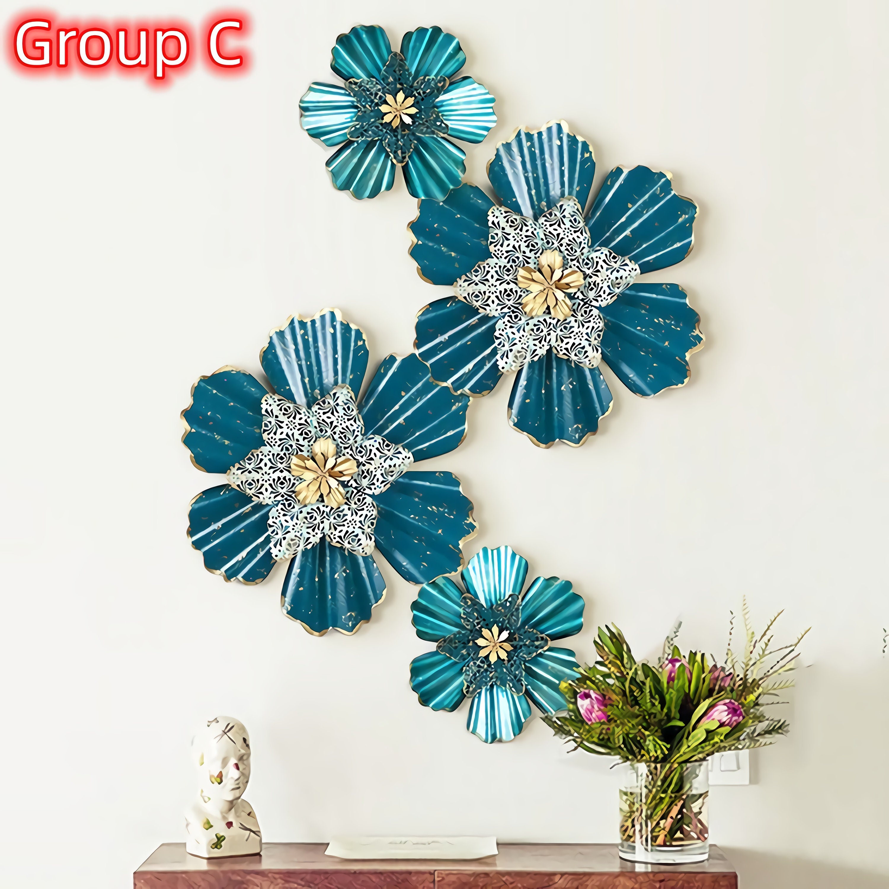 Metal Wall Decor Metal Flowers Wall Art Wall Hangings Etsy