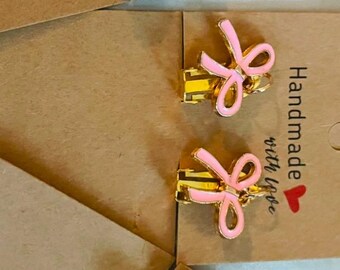 Coquette Pink Bow Clip-on earrings