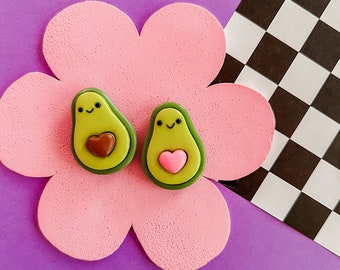 Imanes de aguacate para nevera / Imanes kawaii de arcilla polimérica