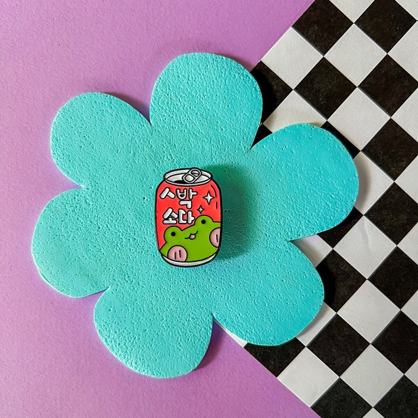 Frog Soda | Frog Pin | Enamel Pin | Lapel Pin | Backpack Pin | Frog Accessories | Unique Pin | Hat Pin | Funny Pin | Cute Gift | Fun Gift