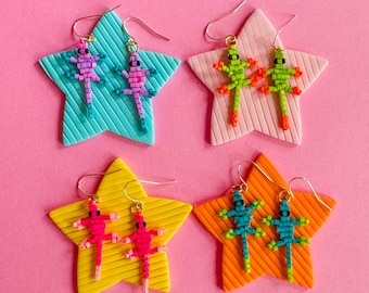 Lizzie die Eidechse Ohrringe | Eidechse Ohrringe | Glückliches Geschenk |Süße Ohrringe |Kawaii Ohrringe |Hand Perlen Ohrringe | Eidechse Geschenk|Eidechse Schmuck
