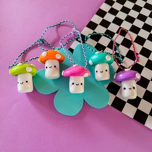 Colorful Mushroom Ornaments Clay Mushroom Kawaii Mushroom Mushroom gift Clay Mushroom Ornament Hostess Gift Cute Mushroom image 1