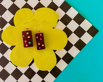 Cosmic Brownie Earrings | Brownie Earrings | Teacher Gift | Cute Earrings | Kawaii Earrings | Cute Food | Food Earrings | Foodie Gift