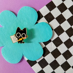 School Cat | Cat Pin | Enamel Pin | Lapel Pin | Backpack Pin | Cat Accessories | Unique Pin | Hat Pin | Funny Pin | Cute Gift | Fun Gift