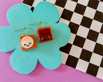 Georgia S’more Dangles | S’more Earrings | Foodie Gift | Cute Earrings | Kawaii Earrings | Cute Food | Food Earrings | S’more Jewelry