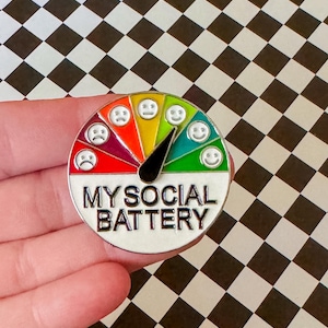 Social Battery Pin | Fun Pin | Enamel Pin | Lapel Pin | Backpack Pin | Unique Pin | Hat Pin |Funny Pin | Cute Gift | Gift For Her