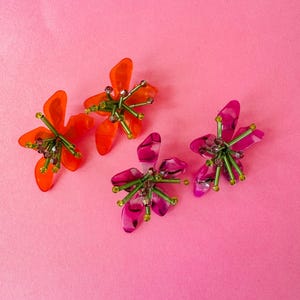 LAST CHANCE | Flower Earrings | Acrylic Earrings | Acrylic Jewelry | Statement Earrings | Flower Jewelry | Happy Jewelry | Colorful Earrings