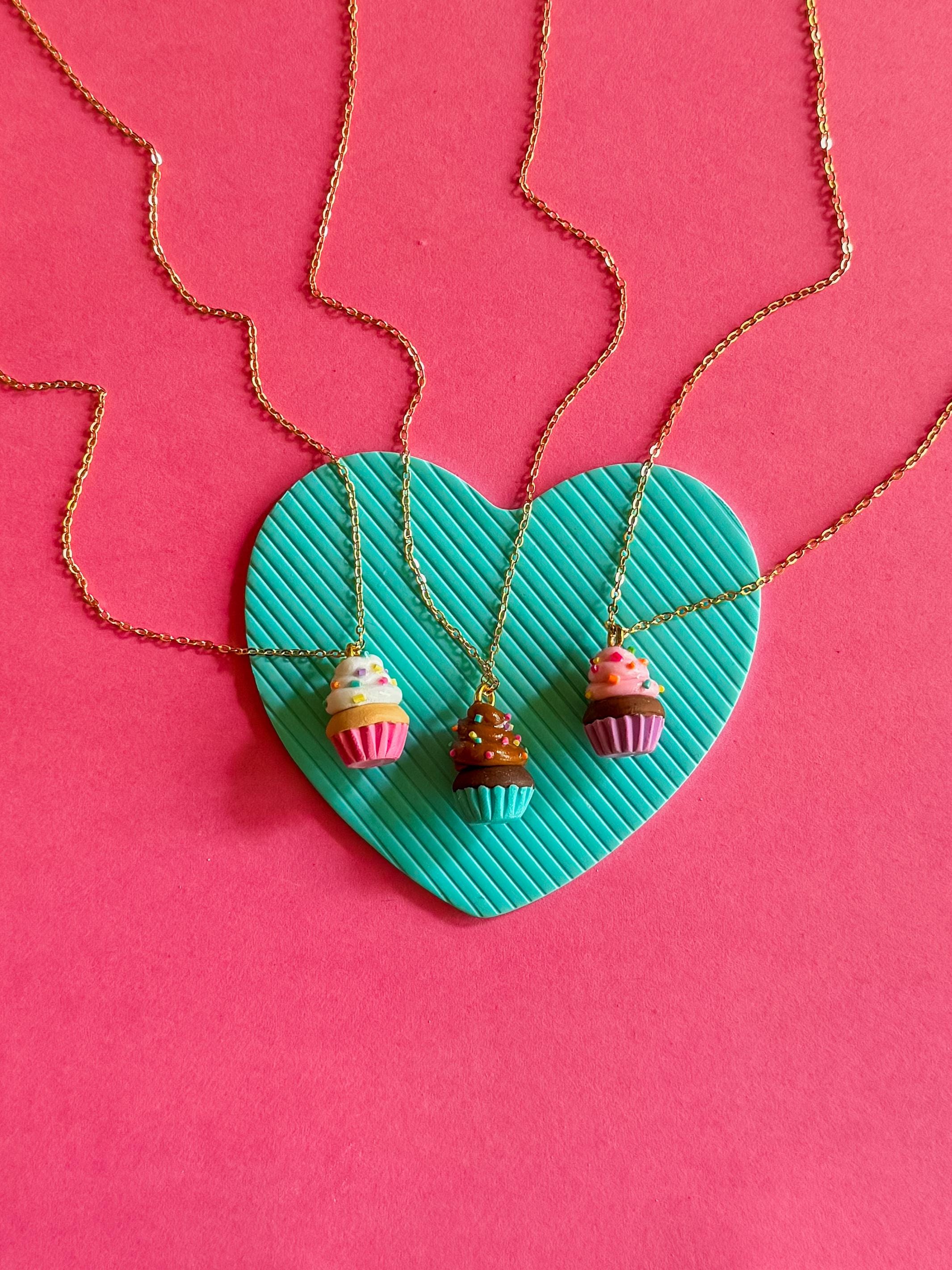 Cupcake Necklace | Polymer Clay Food Charm