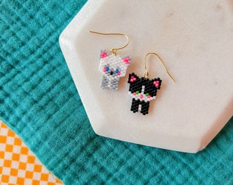 Catfight Ohrringe | Tier Ohrringe | Glückliches Geschenk | Süße Ohrringe |Kawaii Ohrringe |Handperlen Ohrringe |Katzen Geschenk |Katzen Schmuck |