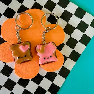 Jack and Diane | PB&J Keychain | BFF Keychain | Kawaii Sandwich | Kawaii Keychain | Cute Gift | Chef Gift | Foodie Gift | Teacher Gift