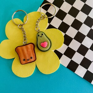Avocado Toast Keychain: Kawaii Polymer Clay BFF Gift