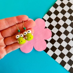 Frogger Earrings | Frog Earrings | Happy Gift | Cute Earrings | Kawaii Earrings | Frog Gift | Frog Jewelry | Gift Gift