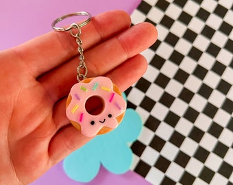 Debbie | Donut Keychain | Happy Keychain | Kawaii Donut | Kawaii Keychain | Cute Gift | Happy Gift | Teacher Gift | Girl Gift