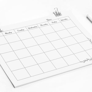 Printable Calendar, Minimalist Calendar, Blank Calendar printable, Calendar Template, Blank calendar digital