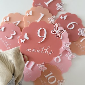 Wavy butterfly milestone discs / monthly milestone discs / baby photo prop / baby shower gift