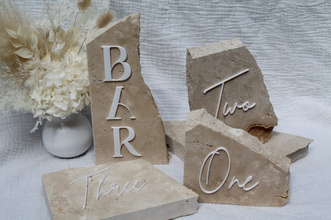 Stone Table Numbers / Travertine Table Numbers / Etsy Australia