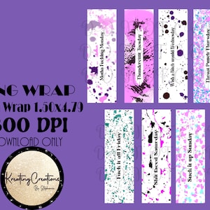 Papiers d'emballage pour stylos Days Of The Week / Stylos humoristiques pour adultes / Papiers d'emballage pour sublimation / Stylos de bureau