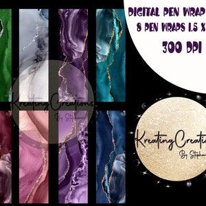 Marmor Pen Wraps / Personalisierte Stifte / Bunte Stifte / Personalisierte Stifte