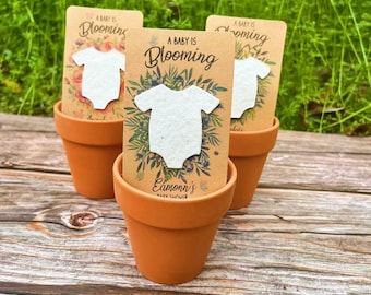 Plantable Onesie Seed Paper: Baby Shower Favors, Baby in Bloom