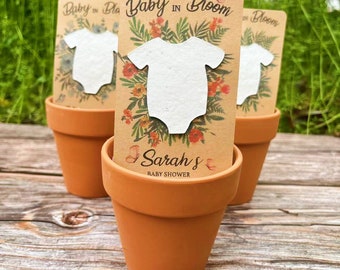 Personalized Baby Shower Favors: Seed Paper Onesie, Baby In Bloom