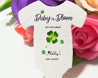 Personalized Seed Paper Onesie Favors: Baby Shower Decor