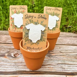 Seed Paper Onesie,Popular Baby Shower Favor, Baby In Bloom, Blue Baby Shower Favor Idea, Eco Friendly Favors, Party Gifts, Baby Shower Decor