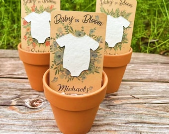 Seed Paper Onesie,Popular Baby Shower Favor, Baby In Bloom, Blue Baby Shower Favor Idea, Eco Friendly Favors, Party Gifts, Baby Shower Decor