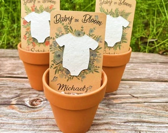 Seed Paper Onesie Baby Shower Favor: Baby In Bloom, Eco Friendly