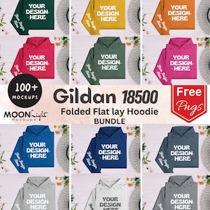 Gildan 18500 Hoodie Sleeve Mockup bundle G185 folded Hooded Sweatshirt Mockup Gildan 18500 flat-lay hoodie Sleeve Simple Sleeve Mock zdjęcie 1