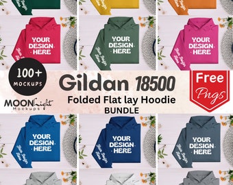 Gildan 18500 Hoodie Sleeve Mockup bundle | G185 folded Hooded Sweatshirt Mockup | Gildan 18500 flat-lay hoodie Sleeve | Simple Sleeve Mock