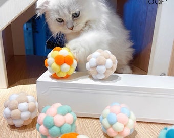 Colorful Handmade Bouncy Bell Ball Cat Toy