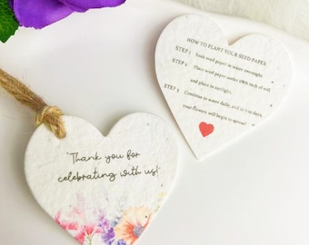 Plantable Seed Paper Heart Favors: Eco-Friendly Wedding Souvenir