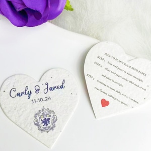 Bomboniere personalizzate per matrimonio con cuori di carta seminata, modello personalizzato, carta seminata piantabile Let Love Grow, regali di compleanno, design speciale per eventi familiari
