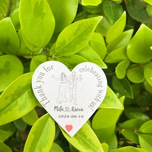 Bomboniere personalizzate, Let Love Grow, Cuori di carta con semi di fiori di campo personalizzati, Decorazioni per matrimoni, Cuori piantabili personalizzati