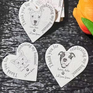 Personalisiertes Haustier Samenpapier Herz Hochzeitsgeschenk, Hochzeitsgeschenk für Hunde, Katzenportrait Samenpapier, Weihnachtsgeschenke für Hundeliebhaber