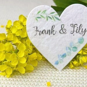 Papel de semente de coração plantável personalizado em massa, presentes de casamento plantáveis personalizados, lembrancinhas de casamento exclusivas para convidados, cartão biodegradável de agradecimento