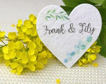 Personalisiertes Pflanzbares Herz Samenpapier: Einzigartige Hochzeits-Gastgeschenke