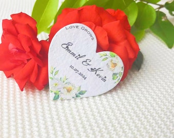 Custom Seed Paper Hearts: Plantable Wedding Favors, Wildflower Seeds