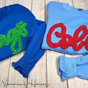 CUSTOM Chenille Embroidered Sweatshirt (MAX 6 LETTERS)