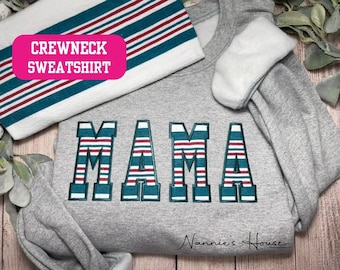 6 or more letters - Swaddle/Hospital Blanket Applique Embroidered Crewneck Sweatshirt (NANNIE, GRANDMA, AUNTIE, etc.)